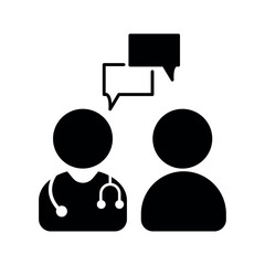 Doctor patient consultation icon vector design.