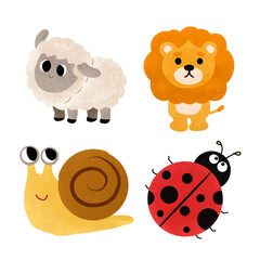 set of cartoon animals