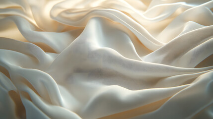 Obraz premium Light, creamy satin fabric with elegant, smooth folds.