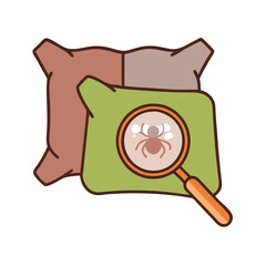 Vector Illustration of a Bug Under a Magnifying Glass