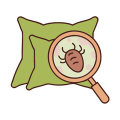 Bug Examination Design with Magnifying Glass Vector