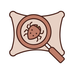 Bug Examination Design with Magnifying Glass Vector