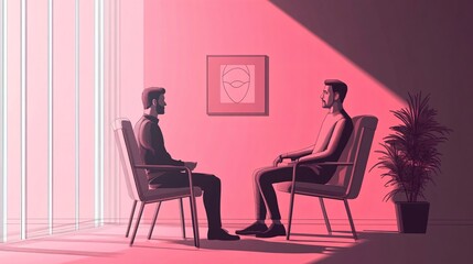 Fototapeta premium Professional Mental Health Counseling Session with Man Explaining Issues to Therapist