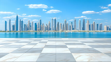 Plakat Cityscape view from pool deck
