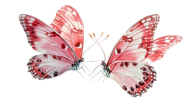 pink butterflies in watercolor style isolated on white or transparent png 
 - Powered by Adobe