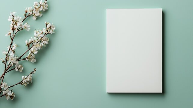Spring-inspired floral mockup with pastel tones minimalist background aesthetic design fresh environment