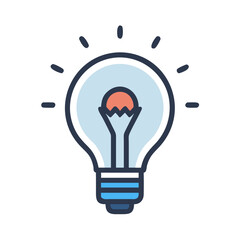 Energy and Innovation Symbol: Lightbulb Vector Icon