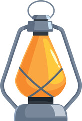 Kerosene lamp emitting a warm orange glow, perfect for camping or emergencies © nsit0108