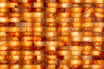 An Elegant Illuminated Salt Wall with Warm Tones creates a serene atmosphere for all