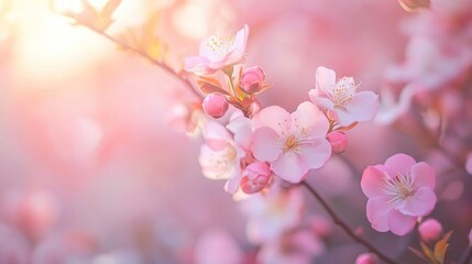 Soft Pink Blossom Embrace: A Springtime Serenade