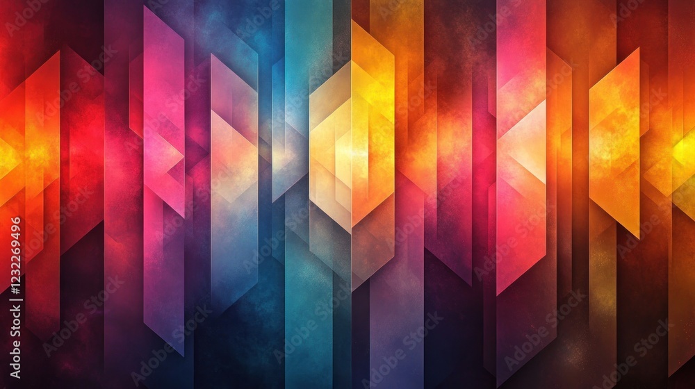 Aufkleber abstract colorful geometric shapes background.