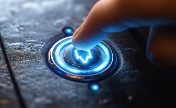 Power Button Activation by Finger Pressing to Start Electronic Device