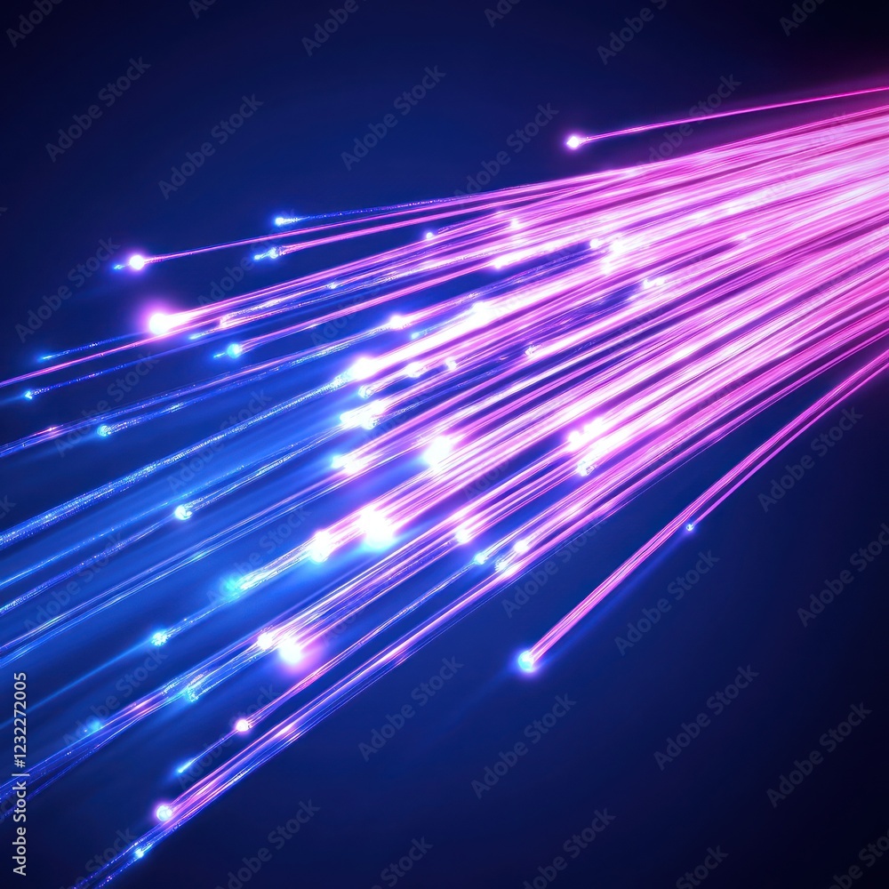 Poster light trails in a dark background, possible use for tech or futuristic concepts
