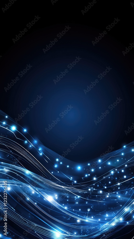 Aufkleber futuristic design with digital waves and circuit elements, showcasing advanced tech in vibrant color