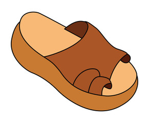 Mules sandals isolated on white background