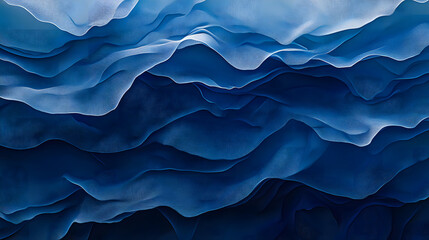Obraz premium Flowing blue waves with smooth curves creating a tranquil ocean effect.