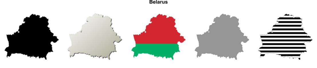 Belarus outline map set