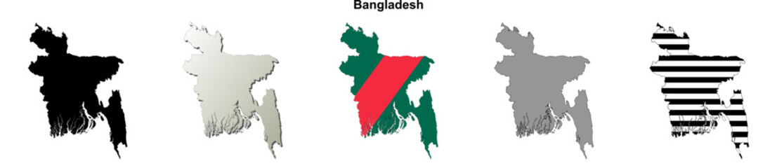 Bangladesh outline map set