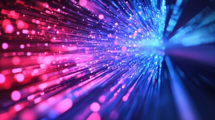 Obraz premium Fiber-optic networks offer the highest speeds and are expanding in both urban and rural areas.