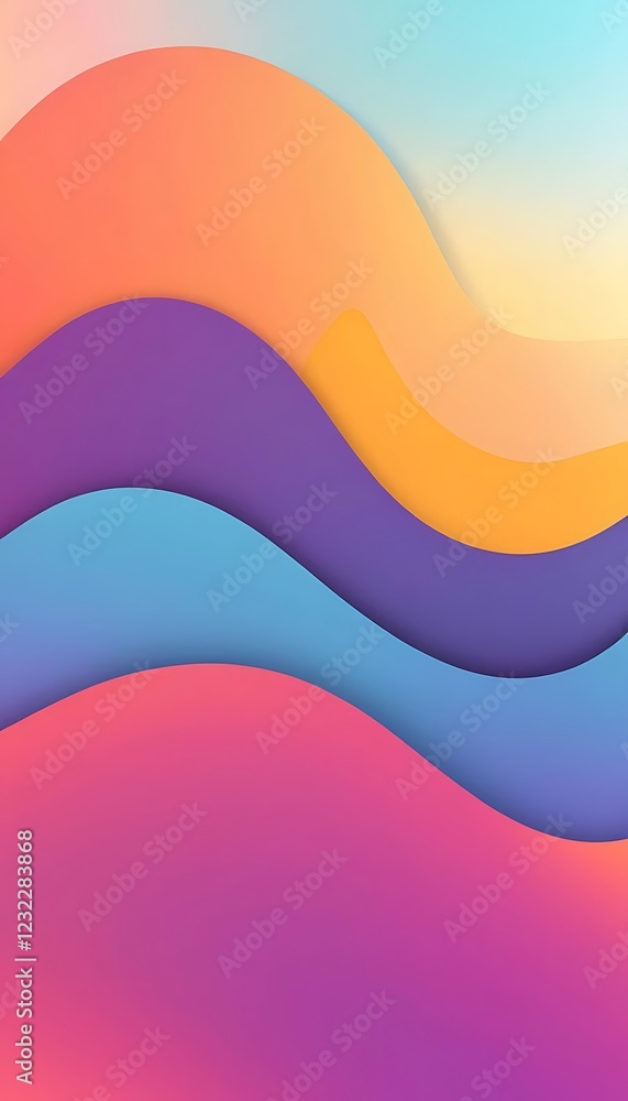 Poster abstract colorful waves gradient background design