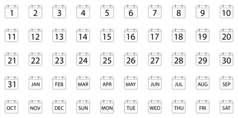 Calendar outline , icon desgin Vector illustration.
