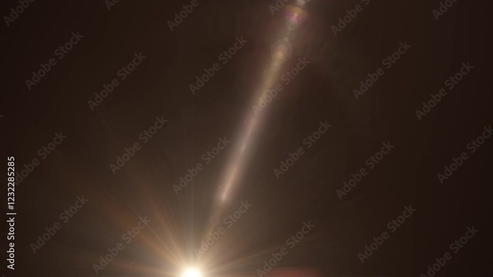 Poster abstract glow gold optical lens flare shine light animation move from bottom left to bottom right si