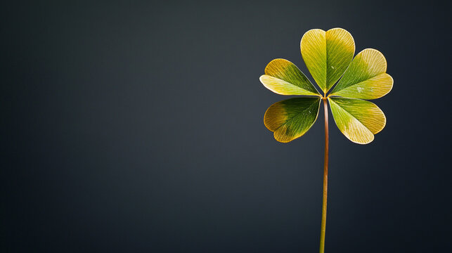 Celebrating St. Patrick's Day with a lucky four-leaf clover symbolizing hope, faith, love, and luck in a serene setting