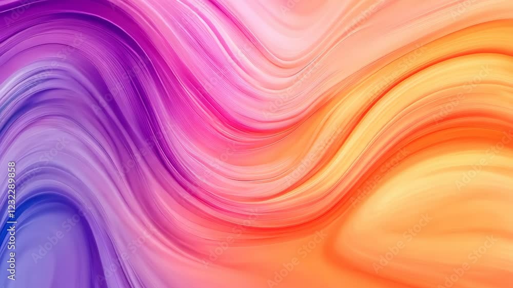 Poster abstract wave pattern in vibrant pink and orange hues captured in 4k resolution emphasizing fluid de