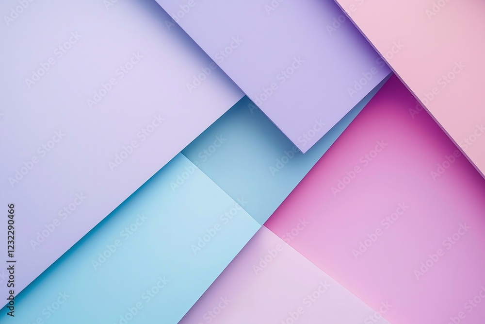 Poster geometric shapes and patterns in a gradient of pastel colors, minimalist and modern