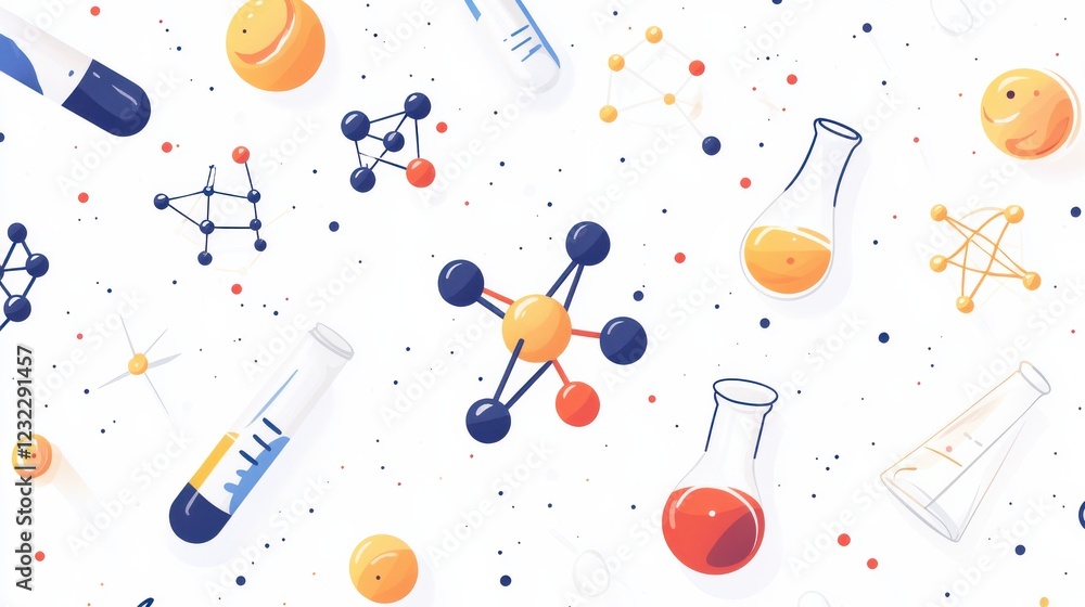 Poster bright and colorful science laboratory background pattern design