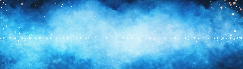 Watercolor Blue and White Background with Star Border for July 4th Memorial Day Veterans Day Award Template