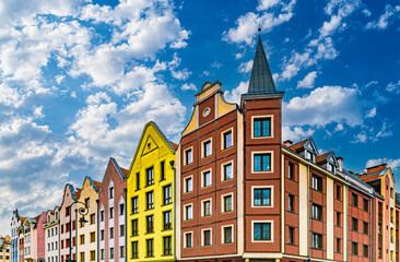 Fototapeta premium Gothic facades of ancient houses in the Old Town of Elblag