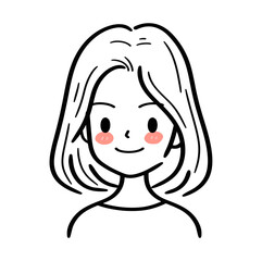 girl cartoon drawing minimal style