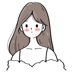 girl cartoon drawing minimal style
