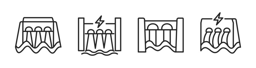Hydropower dam icon. Hydroelectric logo. hydropower energy generation. Vector