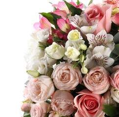 Bouquet of beautiful flowers isolated on white
