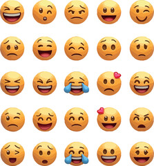 Obraz premium Animated Emoji Stickers Collection - Fun & Expressive Digital Icons