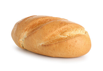 One freshly baked bread isolated on white