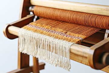 Antique Traditional Wooden Weaving Loom with Intricate Grain Patterns A Showcase of Vintage Craftsmanship and Textile Art Discover the Beauty of Handwoven Textiles, Heirloom Quality, and the Timeless