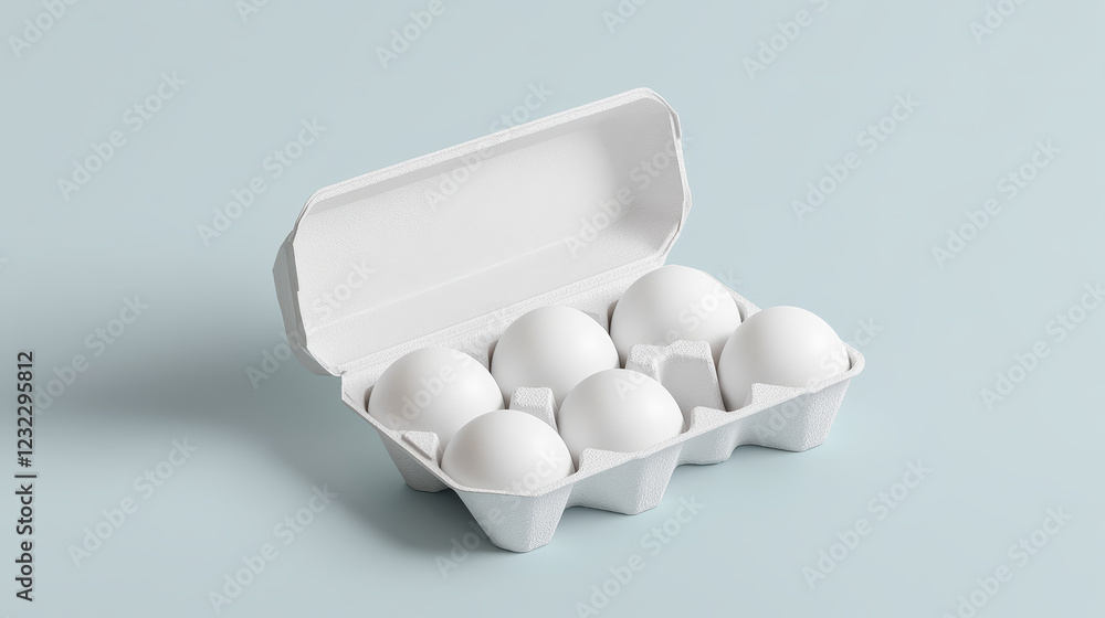 Poster carton egg tray, blank box package mock up. vector realistic mockup of 3d open and closed cardboard 
