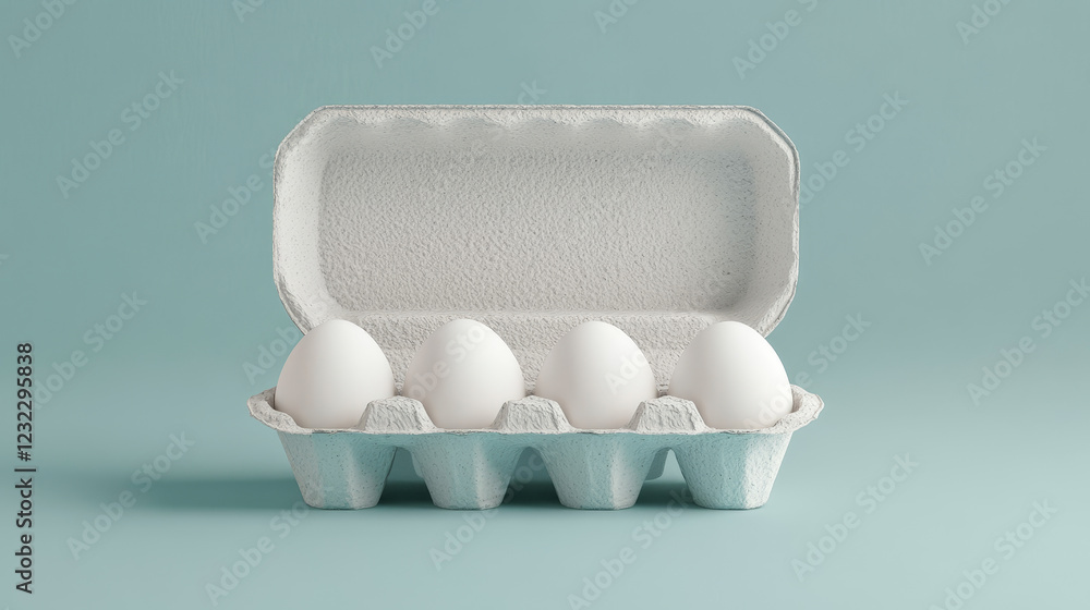 Poster carton egg tray, blank box package mock up. vector realistic mockup of 3d open and closed cardboard 