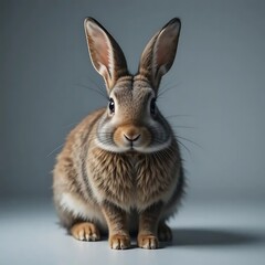 Obraz premium isolated cure rabbit, brown and white fur