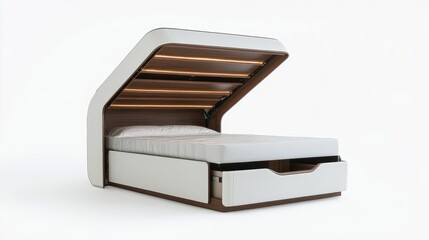 Modern Foldable Bed with Sleek Design and Storage Option