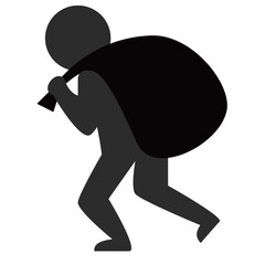 泥棒のシルエットのイラスト