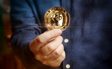 Panda chinese golden coin 3d illustration © Skórzewiak