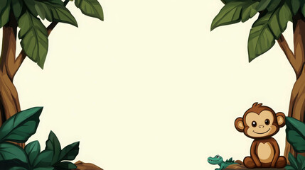 Fototapeta premium Adorable Jungle Animals Banner Design for Fun and Creative Projects