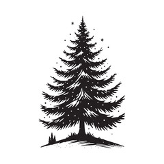 Fir Tree Silhouette - High-Quality Vector Artwork - Fir Tree Vector - Fir Tree Illustration - Minimalist Fir Silhouette - Fir Vector - Fir Digital Art
