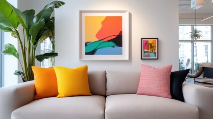 Vibrant interior showcasing bold decor and harmonious design elements