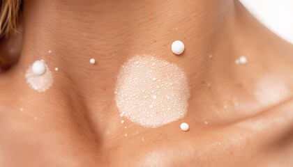Fototapeta premium Skincare Product Application on a Woman's Neck