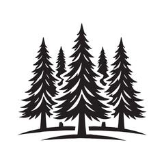 Fir Tree Silhouette - Isolated Evergreen Clipart - Fir Tree Vector - Fir Tree Illustration - Minimalist Fir Silhouette - Fir Vector - Fir Digital Art
